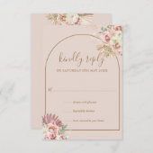 RSVP-Karte Pampas Grass Floral Arch Monogram RSVP Karte (Vorne/Hinten)