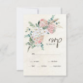 RSVP-Karte Pastel Boho Neutral Floral Wedding RSVP Karte (Vorderseite)