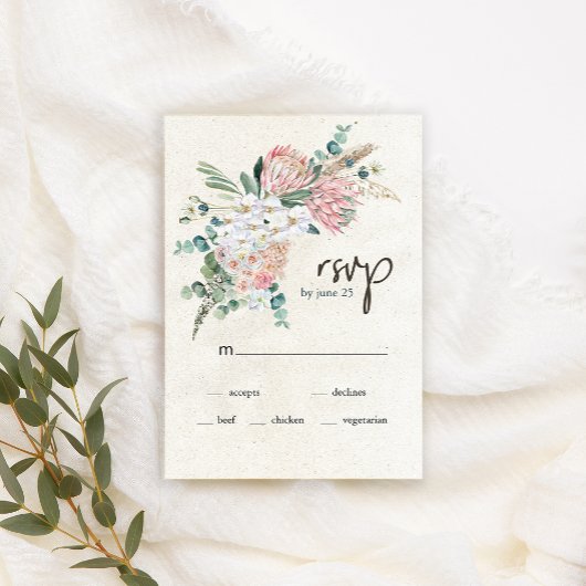 RSVP-Karte Pastel Boho Neutral Floral Wedding RSVP Karte