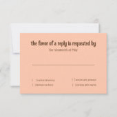 RSVP-Karte Pfirsichfarben grün blühende Wasserfarb Einladung (Vorderseite)