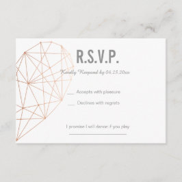 RSVP Karte | Reaktion | Geometrische Rose Hochzeit