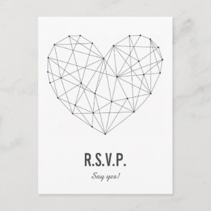 RSVP Karte   Reaktion   Hochzeit   Geometrisches H