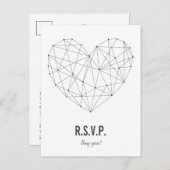 RSVP Karte | Reaktion | Hochzeit | Geometrisches H (Vorne/Hinten)