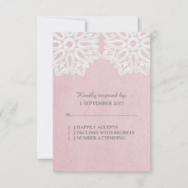 RSVP-Karte, rosa, elegante Spitze RSVP Karte