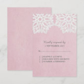 RSVP-Karte, rosa, elegante Spitze RSVP Karte (Vorne/Hinten)