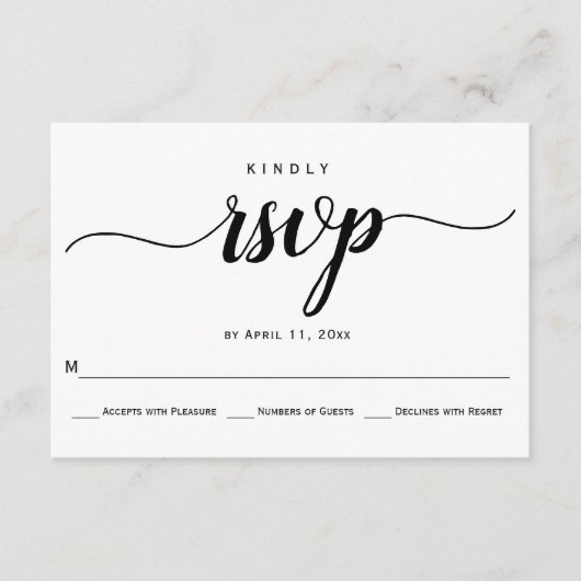 RSVP-Karte RSVP Karte (Vorderseite)