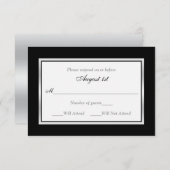 RSVP Karte | Schwarz und Weiß | Silverton (Vorne/Hinten)
