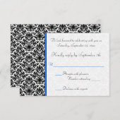 RSVP-Karte schwarz, weiß, blau RSVP Karte (Vorne/Hinten)