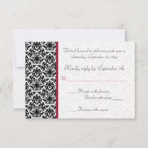 RSVP-Karte schwarz, weiß, rot RSVP Karte