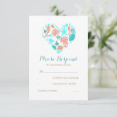 RSVP-Karte "Seaside Heart Nautical White Wedding" RSVP Karte (Stehend Vorderseite)