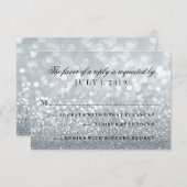RSVP-Karte - Silver Glit Fab RSVP Karte (Vorne/Hinten)