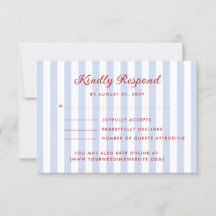 RSVP-Karte "Striped Blue" und "Red Wedding"
