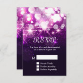 RSVP-Karte - Trendy Lila Glitzer-Glitzern RSVP Karte (Vorne/Hinten)