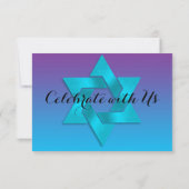 RSVP-Karte Türkisch bis Lila Ombre mit Star RSVP Karte (Rückseite)