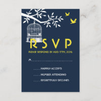RSVP-Karte Vintager Vogelkäfig