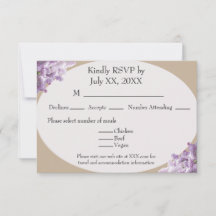 RSVP-Karte von Beige und Lilac