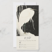 RSVP-Karte "Weißer Heron im Schnee Winterhochzeit" (Vorderseite)