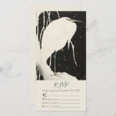 RSVP-Karte "Weißer Heron im Schnee Winterhochzeit" (Vorne/Hinten)