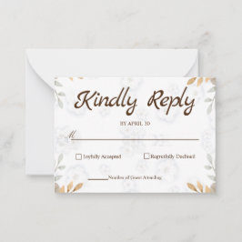 RSVP-Karte Weißes Flor Elegante Einfache UAWG Mitteilungskarte