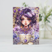 RSVP-Karte Whimsisches Teacup RSVP Karte (Stehend Vorderseite)