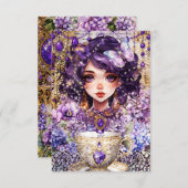 RSVP-Karte Whimsisches Teacup RSVP Karte (Vorne/Hinten)