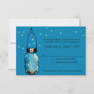 RSVP-Karte Whimsy Glühwürmchen und Mason-Glas RSVP Karte