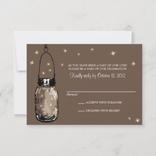 RSVP-Karte Whimsy Glühwürmchen und Mason Jar RSVP Karte