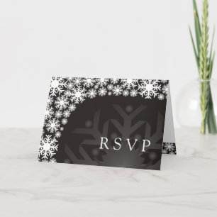 RSVP-Karte - Winterhochzeit mit Schneeflocken Einladung