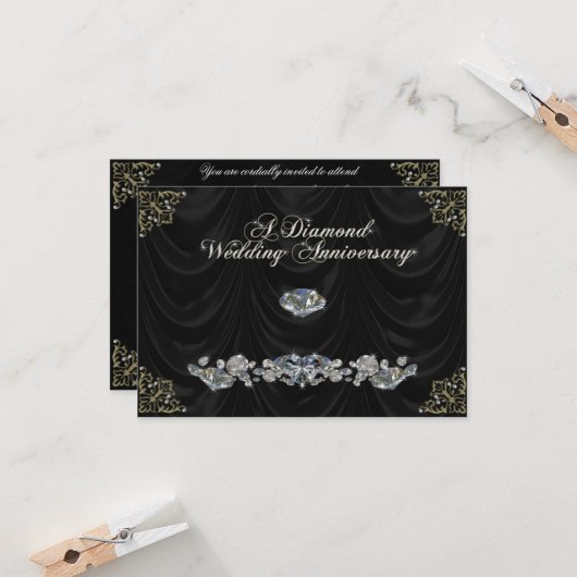 RSVP-Karte zum 60. Hochzeitstag Einladung (Vorderseite/Rückseite Beispiel)