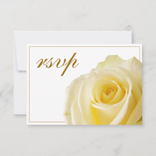 RSVP-Karte zum Hochzeitsmenü der Gelben Rose RSVP Karte (Rückseite)