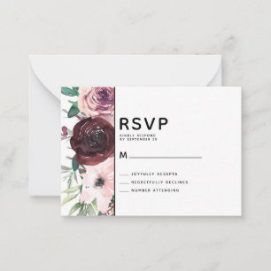 RSVP-Karte zum Hochzeitssehen mit Blumen Mitteilungskarte