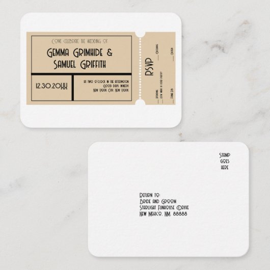 RSVP-Karte zum Thema Film Begleitkarte (Vorne/Hinten)