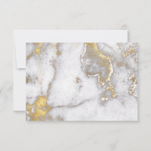 RSVP-Karten aus Evergreen und Gold Marble RSVP Karte (Rückseite)