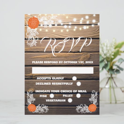 RSVP-Karten aus Holz (Stehend Vorderseite)