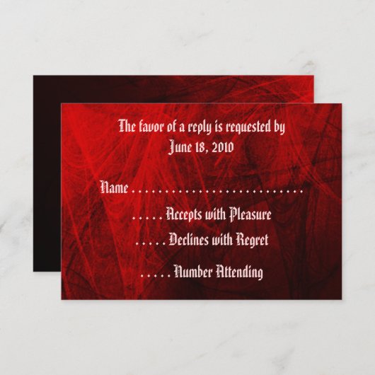 RSVP-Karten der gotischen Rose RSVP Karte (Vorne/Hinten)
