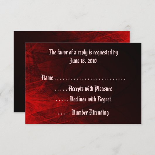 RSVP-Karten der gotischen Rose RSVP Karte (Vorne/Hinten)