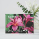 RSVP-Karten der hawaiianischen Tropischen Plumeria RSVP Karte (Stehend Vorderseite)