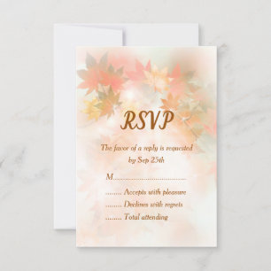 RSVP-Karten der Hochzeit im Herbst Herbstnebel RSVP Karte