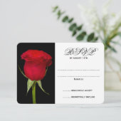 RSVP-Karten der rote Rose Schwarz und Weiß RSVP Karte (Stehend Vorderseite)