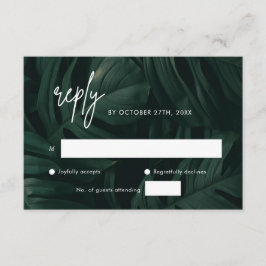 RSVP-Karten der tropischen Hochzeit in Urlaubsort Begleitkarte