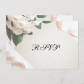 RSVP-Karten der White Wedding Blume Einladung (Vorne/Hinten)