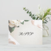 RSVP-Karten der White Wedding Blume Einladung (Stehend Vorderseite)