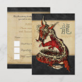 RSVP-Karten des chinesischen Roten Drachen RSVP Karte (Vorne/Hinten)