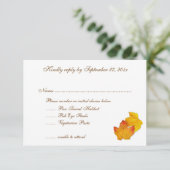RSVP-Karten des Themenmenüs für Herbst-Hochzeiten RSVP Karte (Stehend Vorderseite)