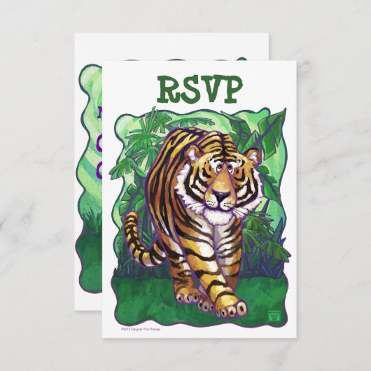 RSVP-Karten des Tiger Party Center RSVP Karte (Vorne/Hinten)