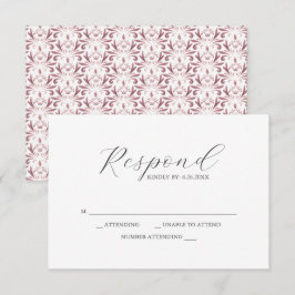 RSVP-Karten Dusty Pink-Muster RSVP Karte