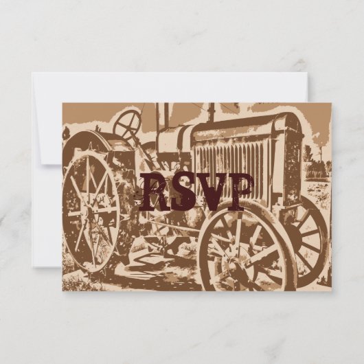RSVP-Karten für antike Traktoren RSVP Karte (Rückseite)