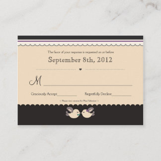 RSVP-Karten für Aquamarine und violette Vögel Begleitkarte