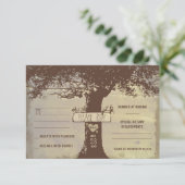 RSVP-Karten für Baum- und Zeichenketten RSVP Karte (Stehend Vorderseite)