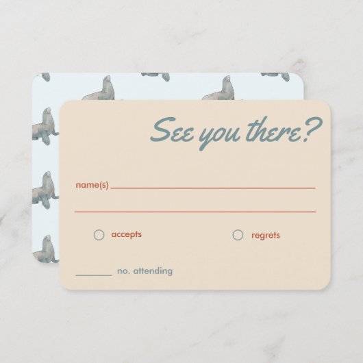 RSVP-Karten für Beach Wedding (Vorne/Hinten)